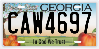 GA license plate CAW4697