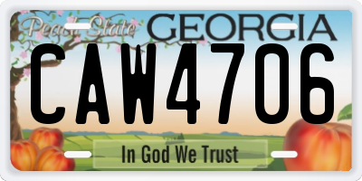 GA license plate CAW4706