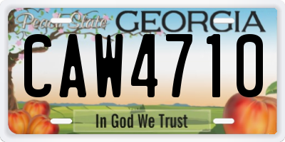 GA license plate CAW4710
