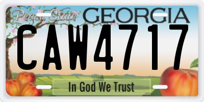 GA license plate CAW4717