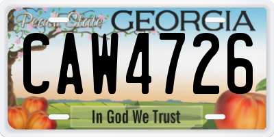 GA license plate CAW4726