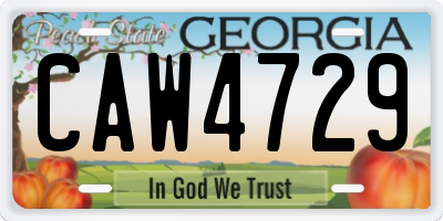 GA license plate CAW4729