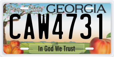 GA license plate CAW4731