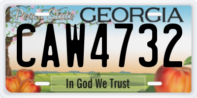 GA license plate CAW4732