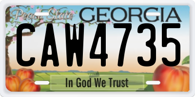 GA license plate CAW4735