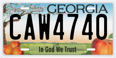 GA license plate CAW4740