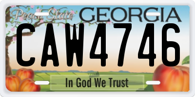 GA license plate CAW4746