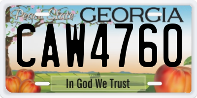 GA license plate CAW4760
