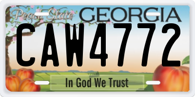 GA license plate CAW4772