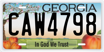 GA license plate CAW4798