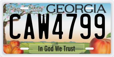 GA license plate CAW4799