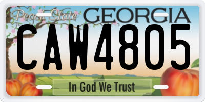 GA license plate CAW4805