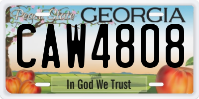 GA license plate CAW4808