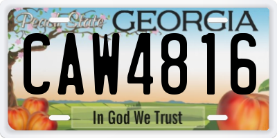 GA license plate CAW4816