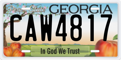 GA license plate CAW4817