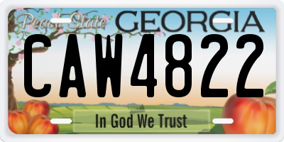 GA license plate CAW4822
