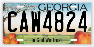 GA license plate CAW4824