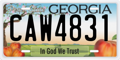 GA license plate CAW4831
