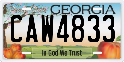 GA license plate CAW4833