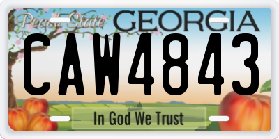 GA license plate CAW4843
