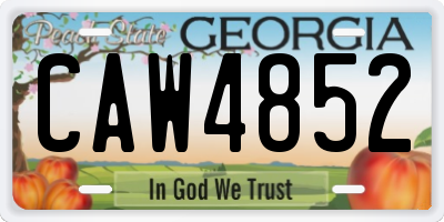 GA license plate CAW4852