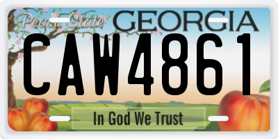 GA license plate CAW4861
