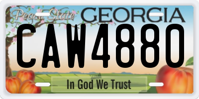 GA license plate CAW4880