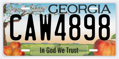 GA license plate CAW4898