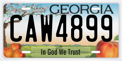 GA license plate CAW4899