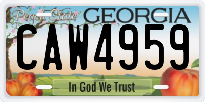 GA license plate CAW4959