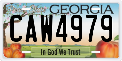 GA license plate CAW4979