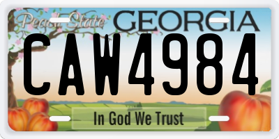 GA license plate CAW4984