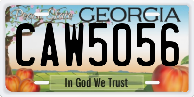 GA license plate CAW5056
