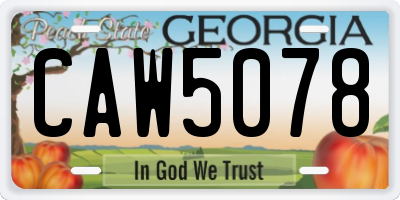 GA license plate CAW5078