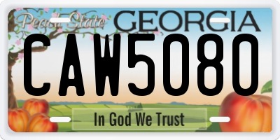 GA license plate CAW5080