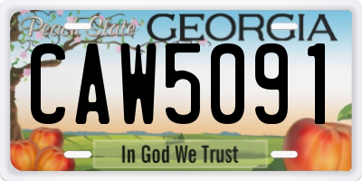 GA license plate CAW5091