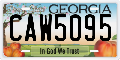 GA license plate CAW5095