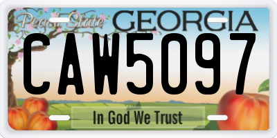 GA license plate CAW5097