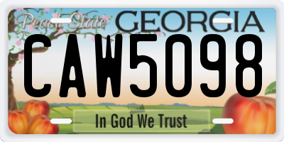 GA license plate CAW5098