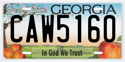 GA license plate CAW5160