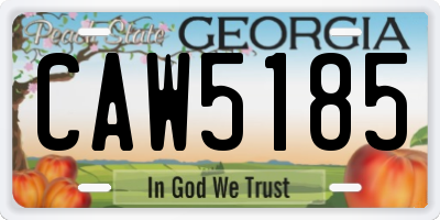 GA license plate CAW5185