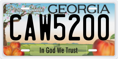 GA license plate CAW5200