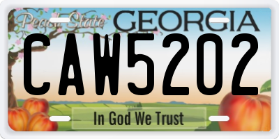GA license plate CAW5202