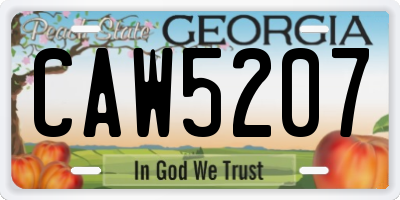 GA license plate CAW5207