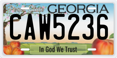 GA license plate CAW5236