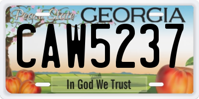 GA license plate CAW5237