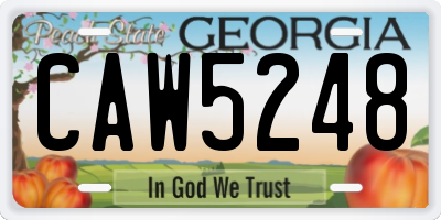 GA license plate CAW5248