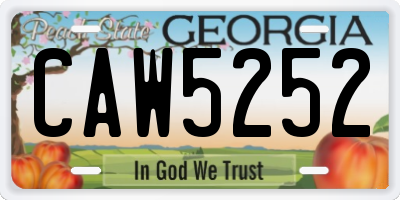 GA license plate CAW5252