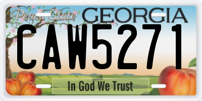 GA license plate CAW5271