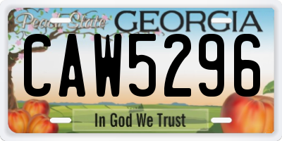 GA license plate CAW5296